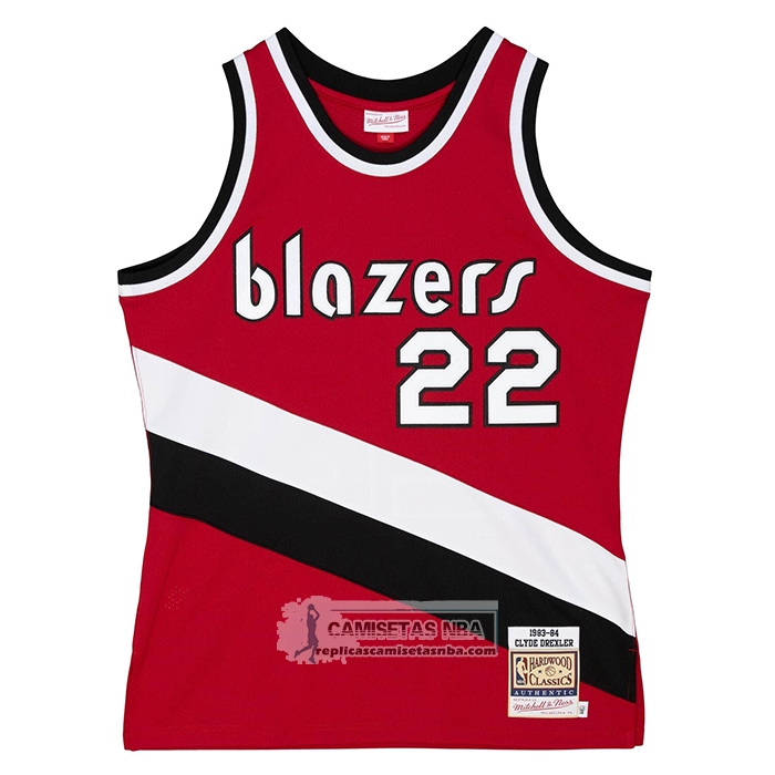 Camiseta Portland Trail Blazers Clyde Drexler NO 22 Mitchell & Ness 1983-84 Rojo